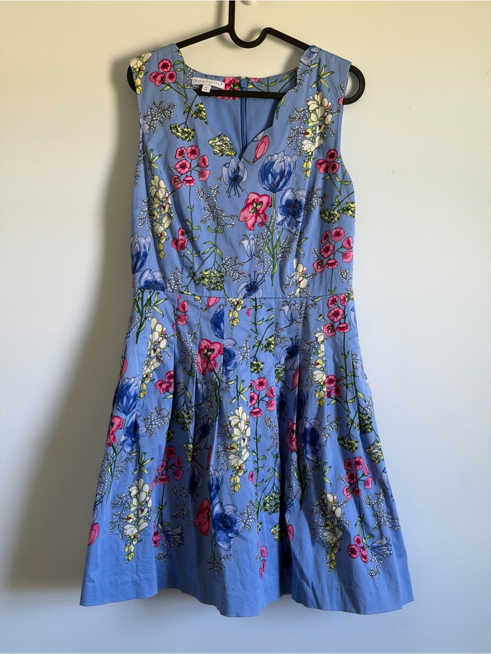 Talbots Blue Floral Fit-and-Flare Dress